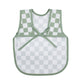 Bapronbaby Sage Checkerboard Bapron - No Neck Tie Safer Bib For Baby & Toddler - Soft Waterproof Stain Resistant - Machine Washa