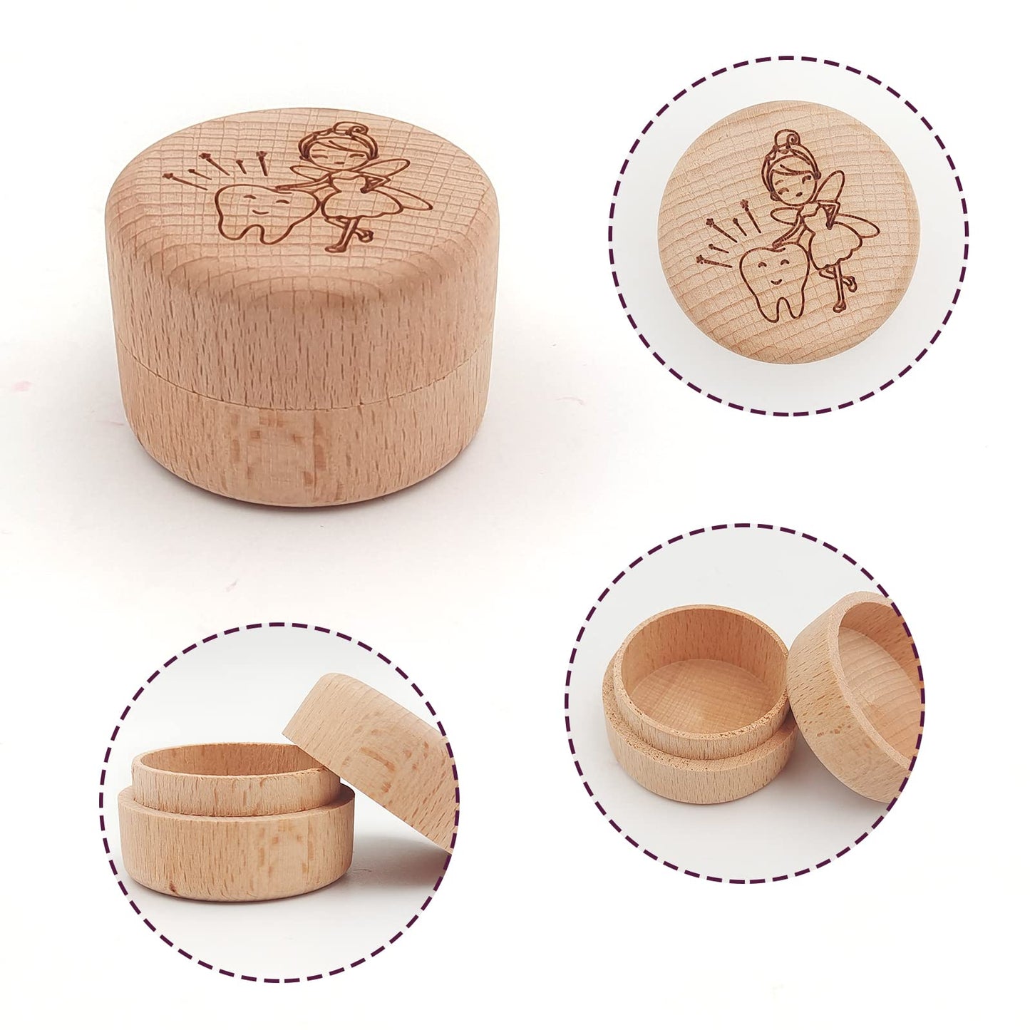 Tooth Fairy Box For Boys And Girls, Wooden Baby Teeth Fairy Holder Tooth Storage And Saver Box For Kids Lost Teeth,Saver Organiz
