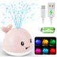 2023 Upgraded Baby Bath Toys, 1500 mAh Rechargeable Bath Toys with Double Layer Waterproof, Light Up Whale Spray Water Bathtub T