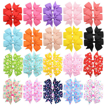 Choicbaby 40Pcs Baby Girls Grosgrain Ribbon Pinwheel Hair Bows Alligator Clips Hair Pins Barrettes For Toddler Infants Newborn K