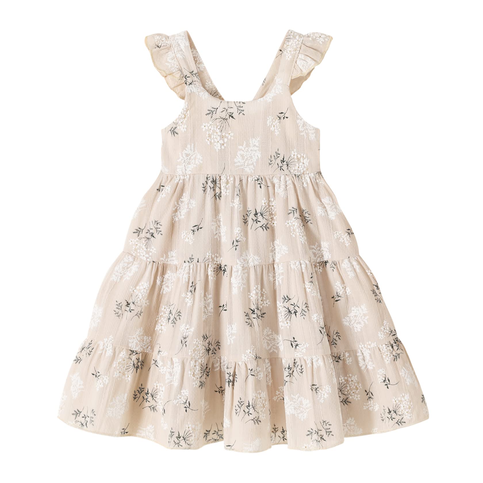 Younger Tree Toddler Girl Outfits Baby Ruffled Sleeveless Princess Dresses Tutu Skirt Summer Sleeveless Smocking Casual Dress(6-