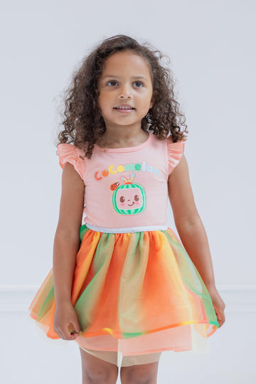 Cocomelon Infant Baby Girls Tulle Dress Logo Pink 18 Months