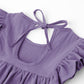 Lyxiof Toddler Baby Girl Cotton Linen Dress Ruffle Sleeve Halter Sleeveless Kids Casual Dresses Dark Purple 80Cm