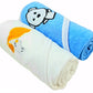 First Kick Polyester Baby Bath Towels New Born Combo Pack of Hooded Soft Wrapping Towel Pack of 2(70 cm x 66 cm) Set of 2