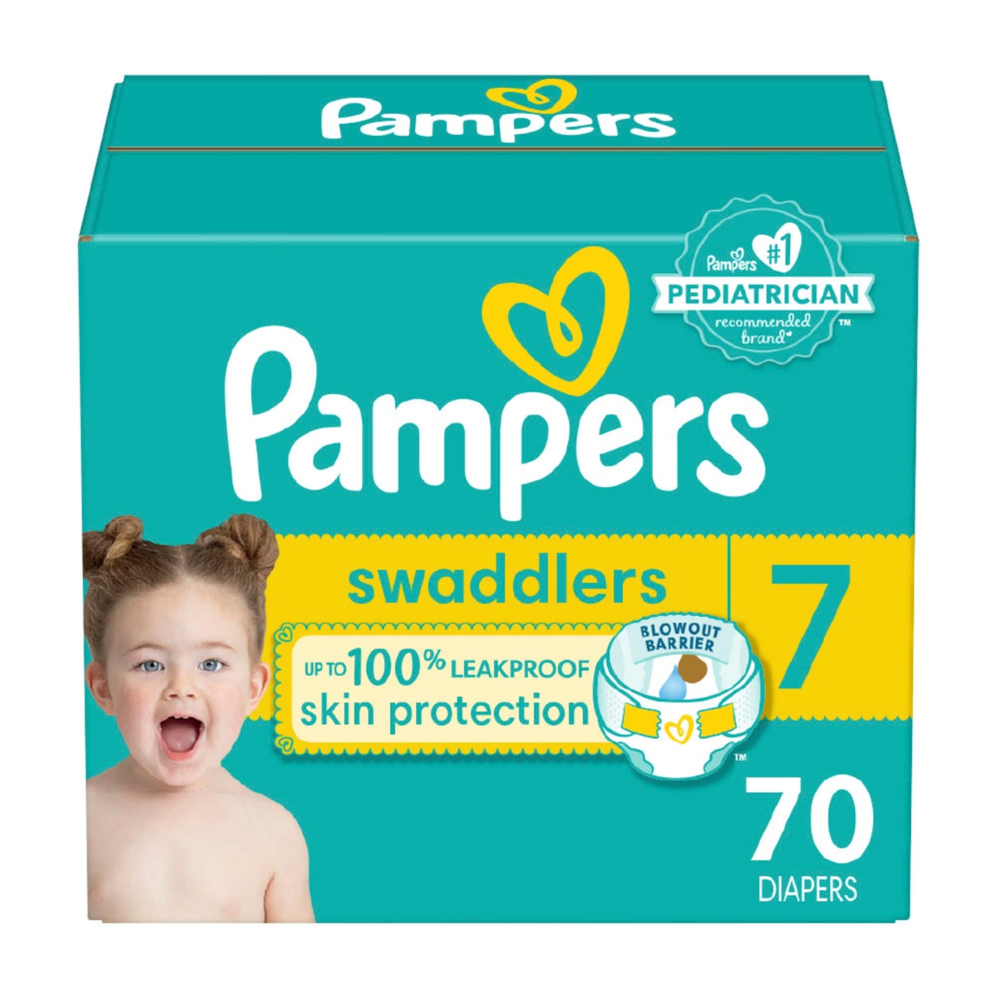 Pampers Baby Diapers - Swaddlers - Size 7, 70 Count, Ultra Absorbent Disposable Infant Diaper