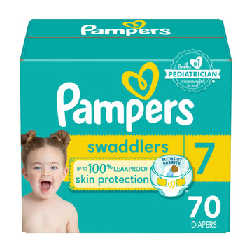Pampers Baby Diapers - Swaddlers - Size 7, 70 Count, Ultra Absorbent Disposable Infant Diaper