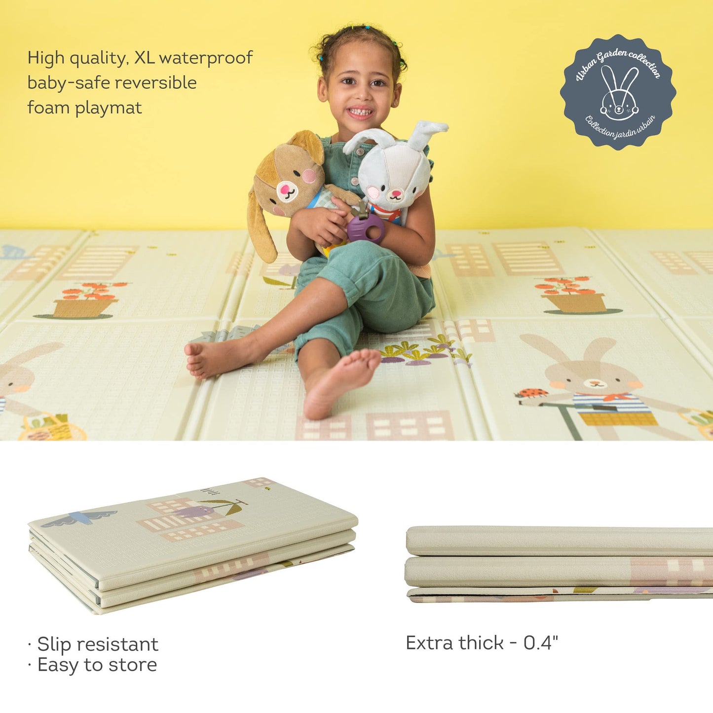 Taf Toys Taf13085 Urban Garden Extra-Large Cushioned Folded Play 200 X 150Cm Baby Mat For Floor. Foldable Babies & Toddlers. Wat
