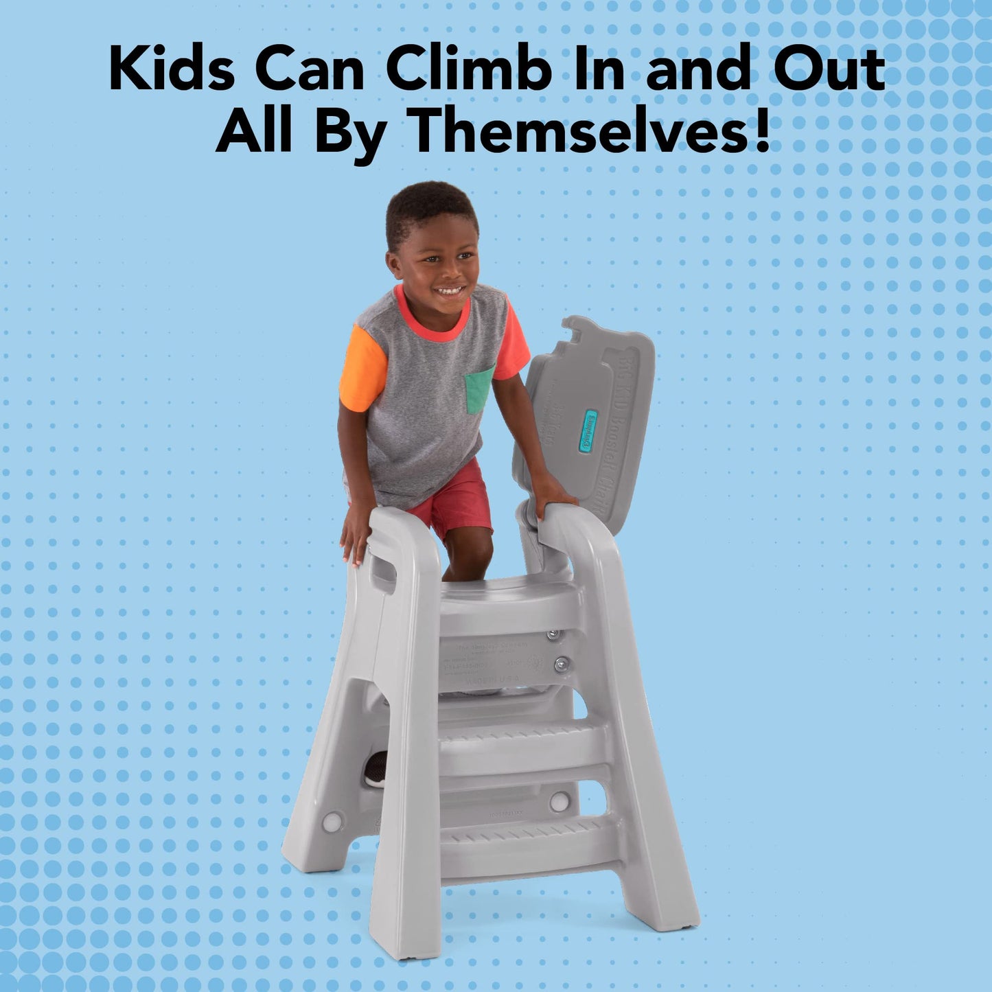 Simplay3 Big Kids Booster Seat, Lightweight Toddler Booster Chair For Dining Table And Kitchen, Toddler Kitchen Helper, Made In