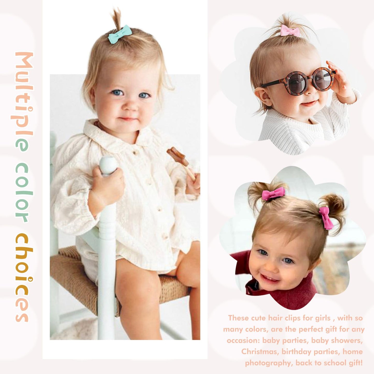 48Pcs 2Inch Oaoleer Girls Hair Clips And Pins - Fully Lined Bows Alligator Clips For Infants And Toddlers, 24 Colors In Pairs (S