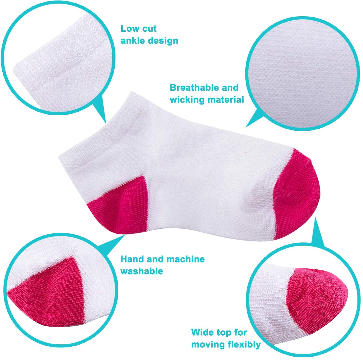 Duufin 25 Pairs Toddler Ankle Socks Low Cut Kids Half Cushion Socks Low Rise Ankle Socks For Boys And Girls (Multicolor A, 6-8X)