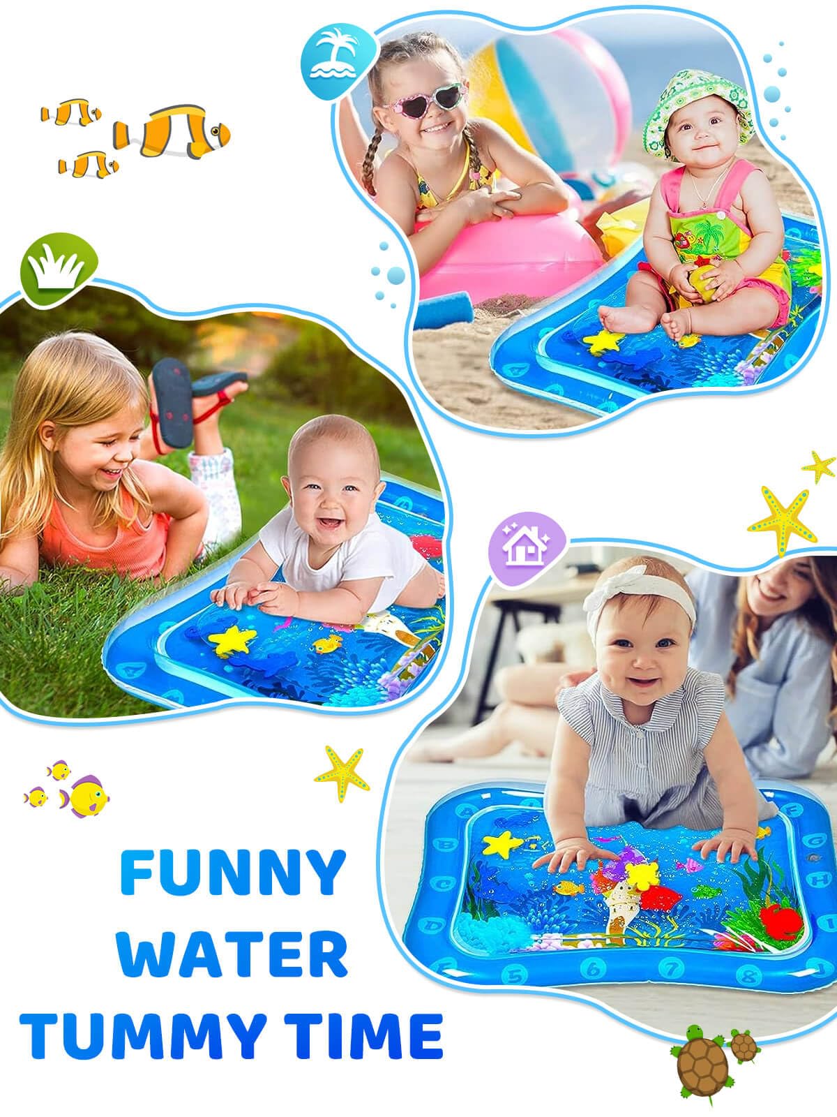 Sephix Baby Toys 0-3-6-12 Months Boy Gifts, Infant Toys 3-6 Months Water Tummy Time Mat, Baby Boy Stuff Essentials For Newborn T