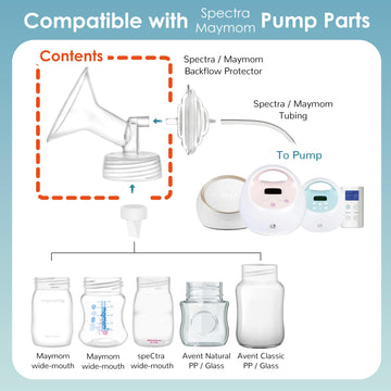 Maymom Pump Part Compatible With Spectra S1,S2 Spectra 9 Plus Breastpump; Incl Wide Mouth Flange (Two Flange-22Mm. Flange) Not O