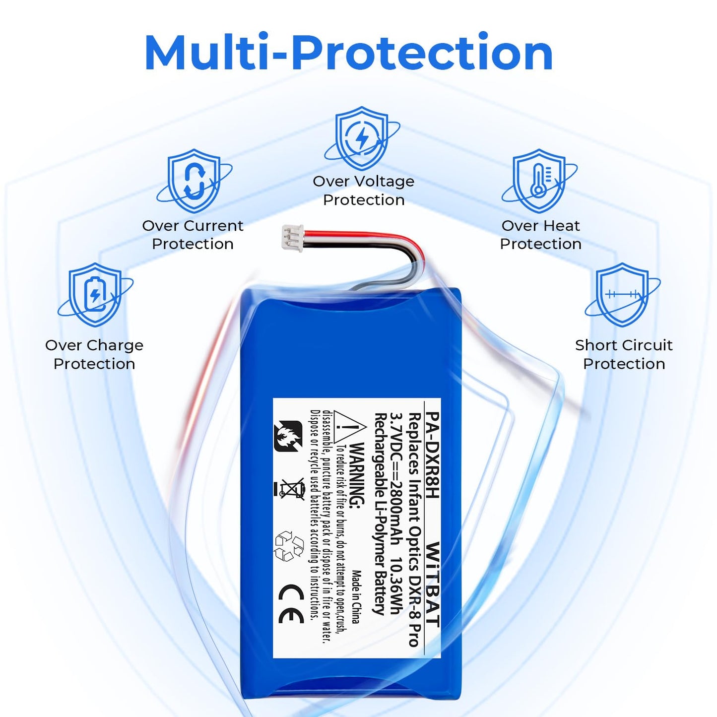 Lp Replacement Battery For Infant Optics Dxr-8 Pro Battery Sp 554478 2800Mah 3.7V Lithium Ion Battery Video Monitor Battery (Not