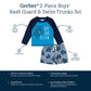 Gerber Baby Boy'S Toddler Long Sleeved Rashguard Swim Bathing Suit Set, Green Turtles, 5T