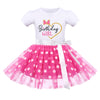 Mouse 2Nd Birthday Outfit Baby Girls Dress Polka Dots Mini Tutu Headband Two Years Old Cake Smash Photo Shoot Toddler Second Mou