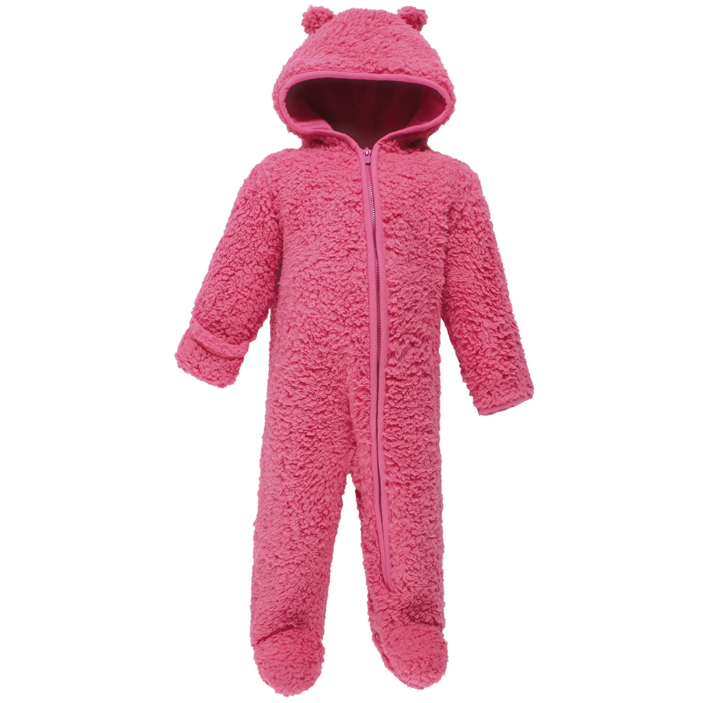 Hudson Baby Unisex Baby Fleece Sleep And Play, Dk Pink, 18-24 Months
