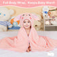 FIOBEE Toddler Bath Towel with Hood Baby Towels, 55x28 inch Large Soft Absorbent Kids Hooded Towels for 1-5 Years Old Baby Girls