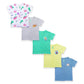 Yuv Soft Cotton HalfSleeve Front Open Snap Button Multicolour Jabla TShirts, Pack Of 5 (In, Age, 9 Months, 12 Months, Regular,