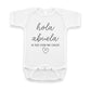 Hola Abuela Spanish Pregnancy Announcement Infant Bodysuit For Grandma - Abuelito Gift For New Baby Reveal! (White)