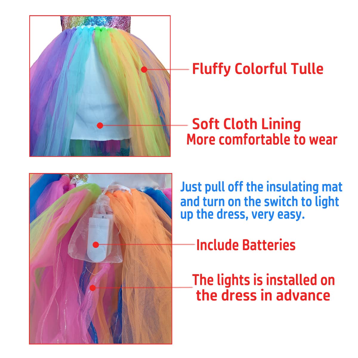 Lighted Unicorns Gifts For Girls, Toddler Halloween Costume Dress Up Birthday Party Decorations Outfit Christmas With Headhand R