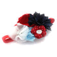 My Lello Headband Shabby Fabric Flower Cluster Baby - Infant - Toddler - Girl Stretchy Elastic Red White Blue