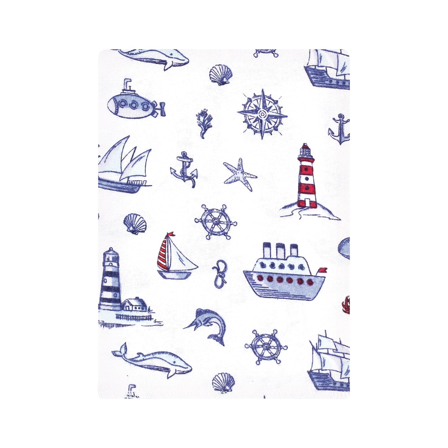 Hudson Baby Unisex Baby Flannel Burp Cloth 12Pk, Lighthouse, One Size