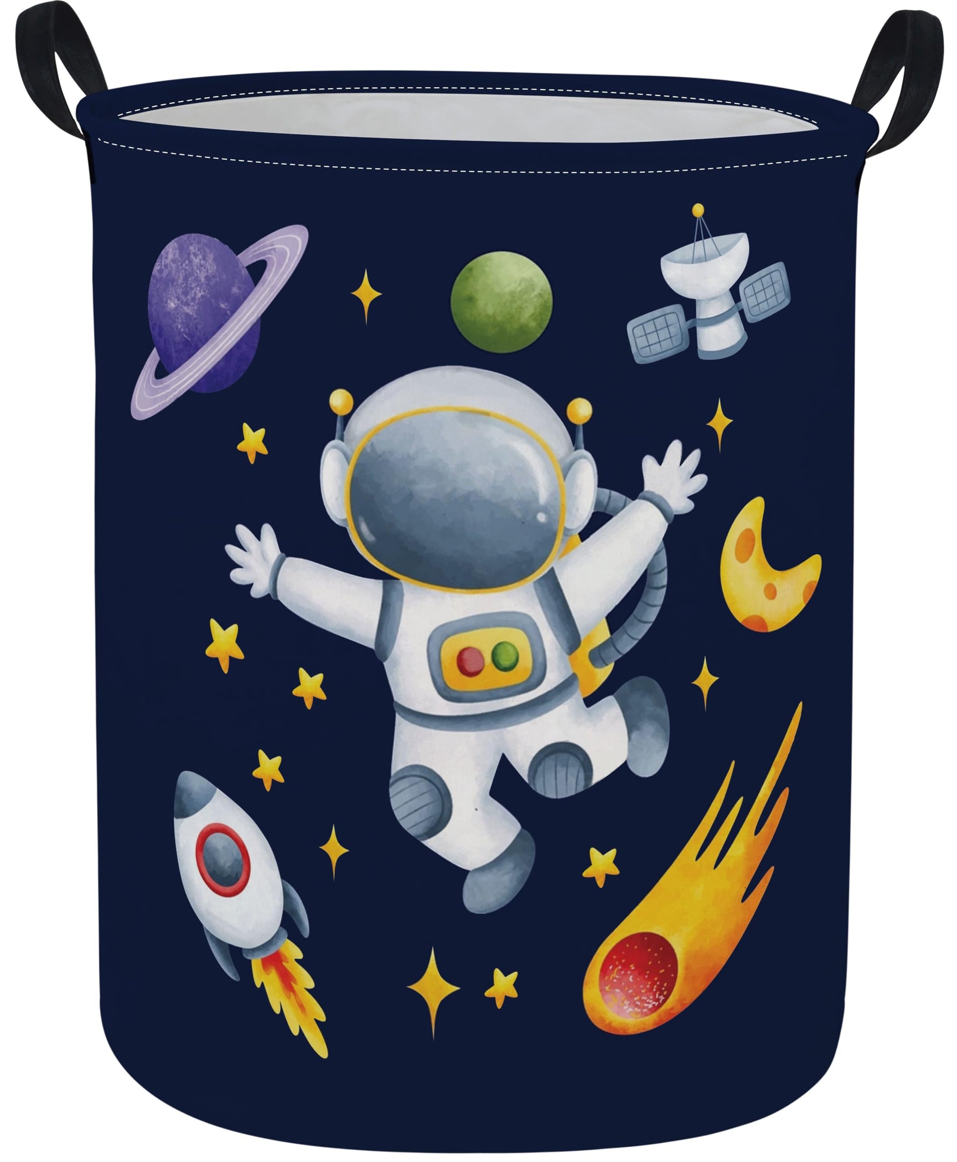 ESSME Kids Laundry Basket,Space Hamper Collapsible Canvas Waterproof Storage Bin for Boys, Nursery Hamper,Gift Baskets,toy bins(