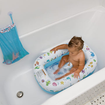 Mommy'S Helper | Inflatable Under The Sea Baby Bathtub, Collapsible Safe Baby Bath Tub With Anti-Sliding Saddle Horn Seat, Must