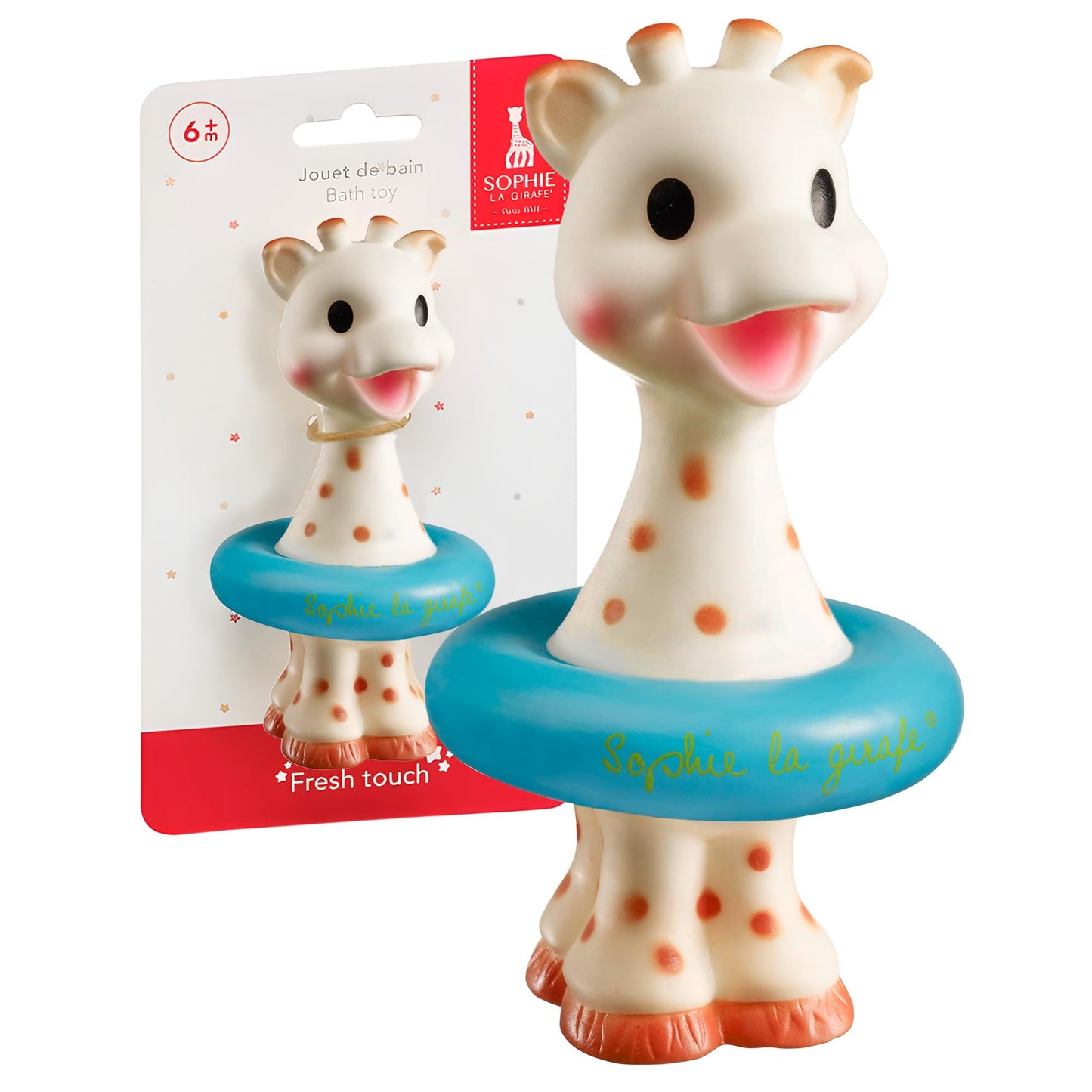 Sophie la girafe, Fresh Touch | Bath Toy | Colors May Vary (Blue or Yellow) | Fun Toy That Floats & Sprays Water When Pressed