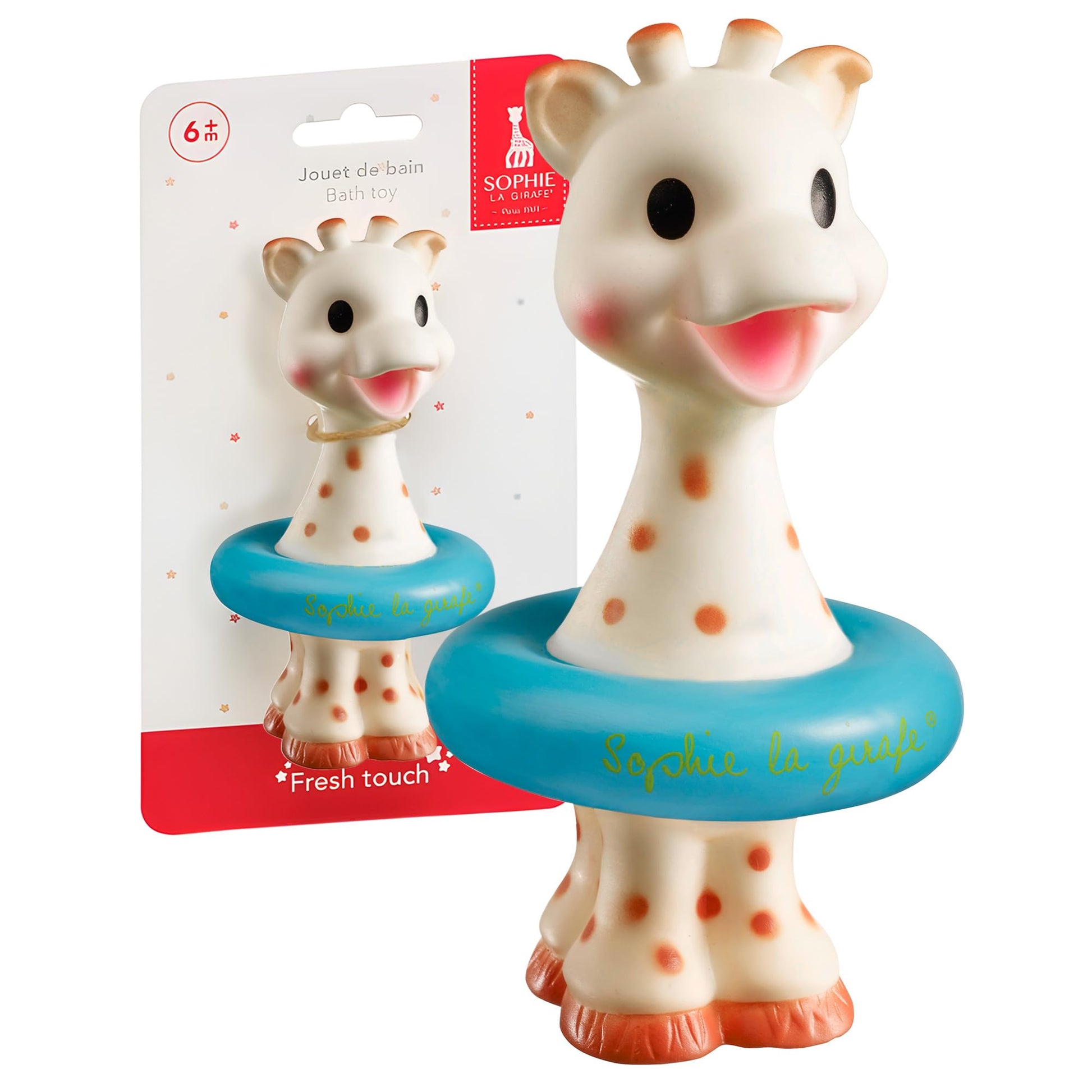 Sophie la girafe, Fresh Touch | Bath Toy | Colors May Vary (Blue or Yellow) | Fun Toy That Floats & Sprays Water When Pressed