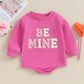 Socutebabe Baby Girl Boy Valentines Day Outfit Cute Heart Sweatshirts Bubble Romper Onesie Valentines Day Toddler Clothes (Be Mi