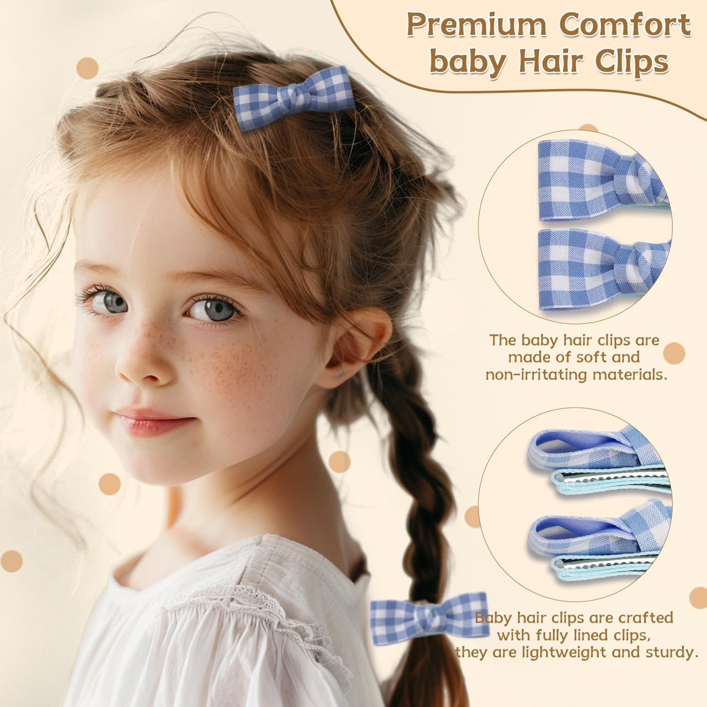 Baby Hair Clips,10Pcs 2' Fully Lined Hair Bow Clips For Babies, Hair Bows Cotton Hair Accessories For Baby,Toddlers, And Little