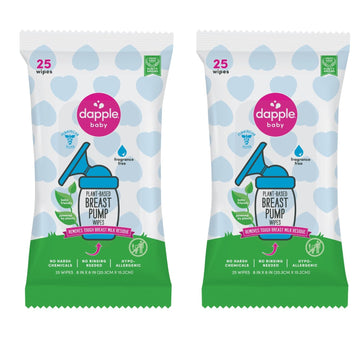 Breast Pump Wipes By Dapple Baby, Hypoallergenic & Powered By Plants, Removes Milk Residue, Leaves No Taste, Convenient Wipes Po