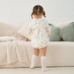 Pureborn Baby Girls Bodysuit Peter Pan Collar Bubble Romper Easter Long Sleeve One-Piece Cotton Outfit Field Rabbit 12-18 Months