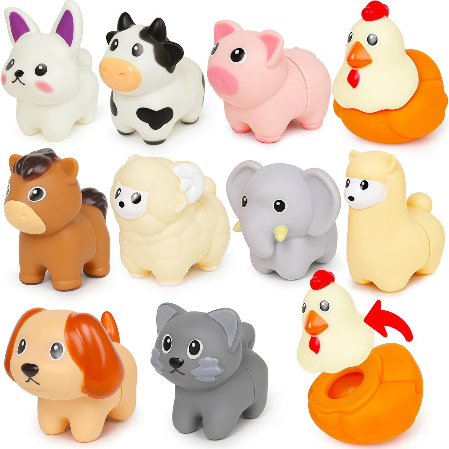 NAODONGLI Montessori Farm Animals for Toddlers 18+Month,Early Educational Little People Animals Figurines Learning Fine Motor Ma