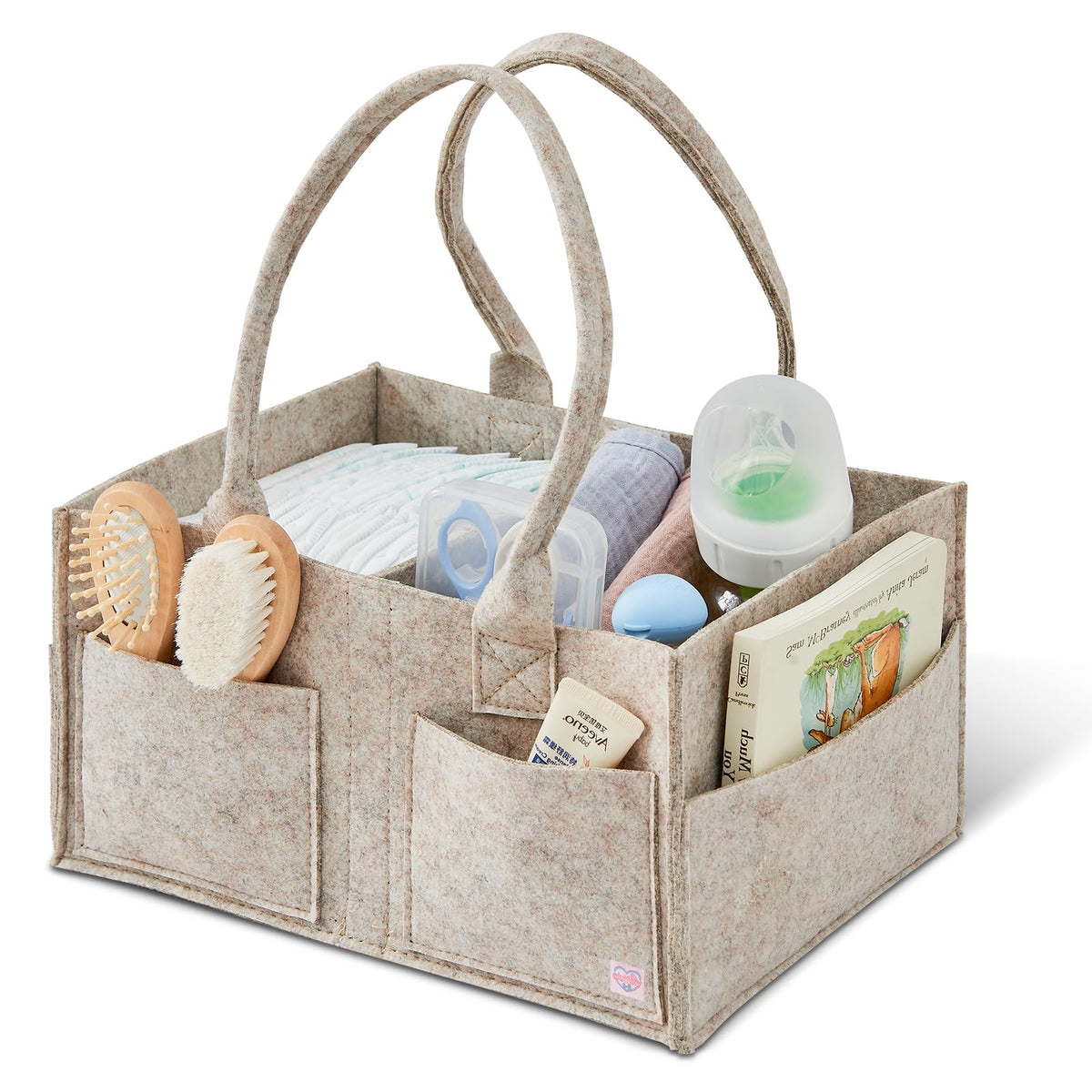 Ciuifoiy Upgraded Baby Diaper Caddy Organizer, Portable Nursery Storage Bin with Handle, Side Pockets Car Organizer for Diapers 