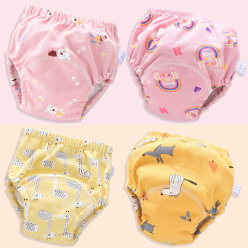 Upairy Training Underwear, Upairy Training Pants, Potty Training Underwear, Toddler Training Underwear Girls & Boys (4Pcs B,Larg