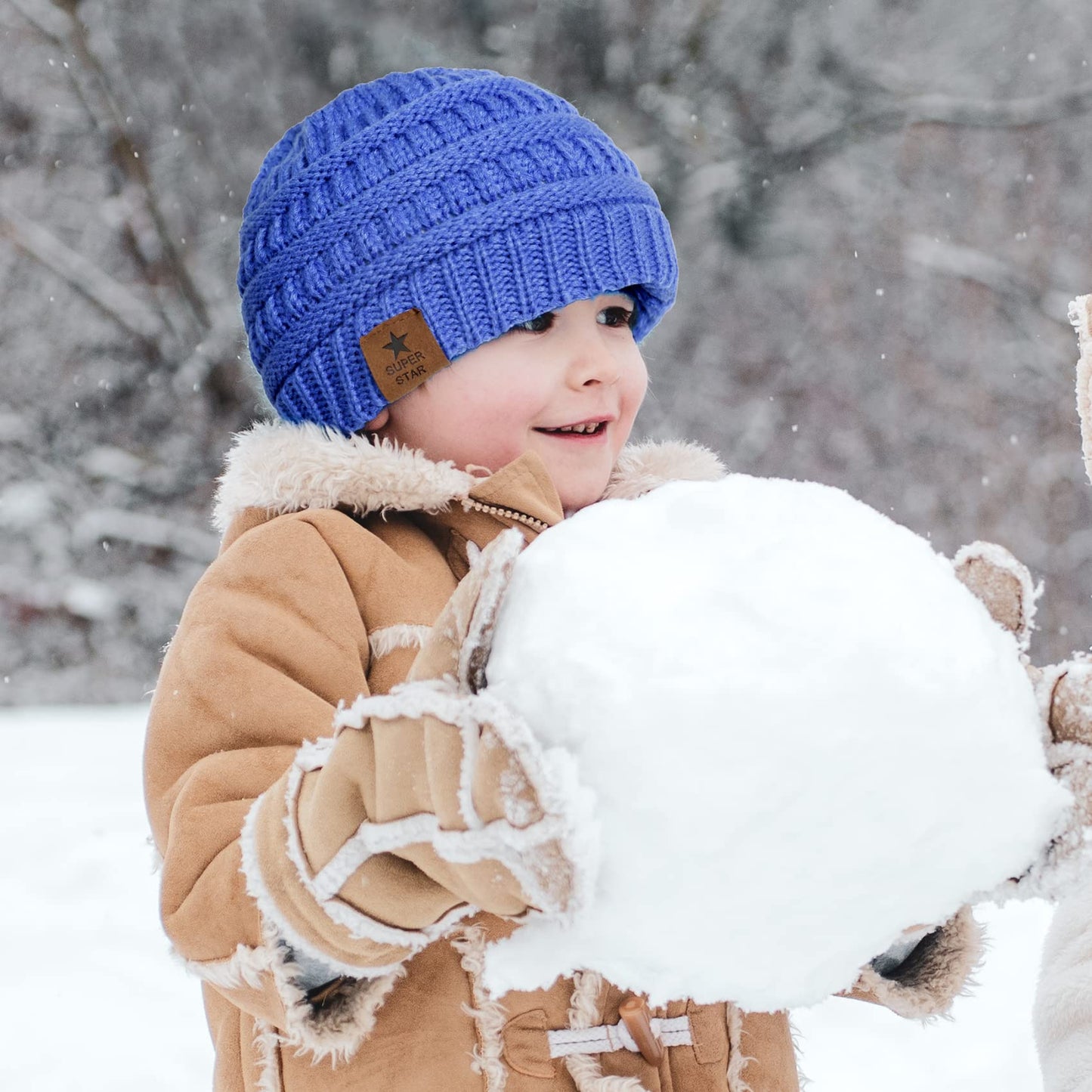 Durio Soft Warm Knitted Baby Hats Caps Cute Cozy Chunky Winter Infant Toddler Baby Beanies For Boys Girls 3 Pack Black & Light G