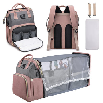 Afdlldqm Diaper Bag Backpack, Multifunctional Baby Diaper Bag, Diaper Changing Station For Boys Girls, Large Capacity Travel Bab