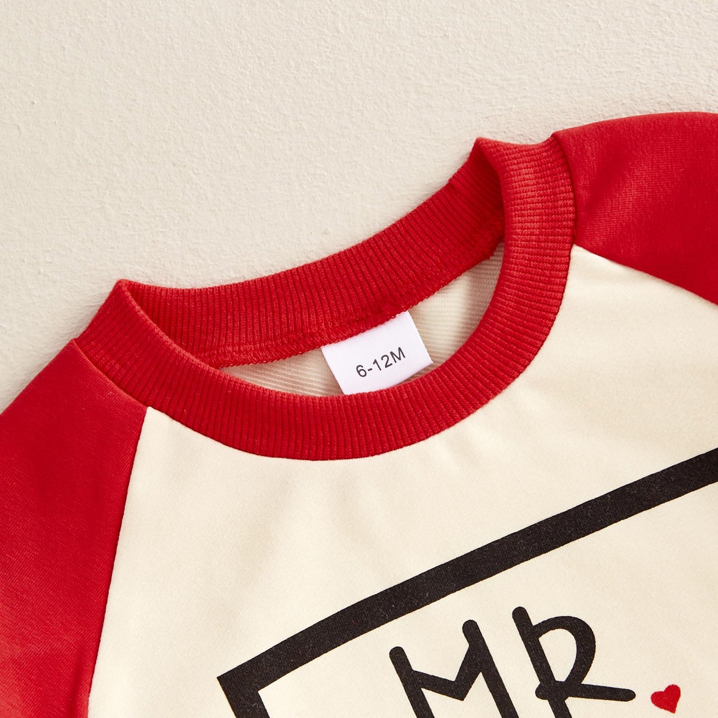 Baby Boy Fall Clothes Set Long Sleeve Letter Print Sweatshirt Pants Valentines Day Outfits 6 12 18 24 Months 2T (Apricot, 12-18