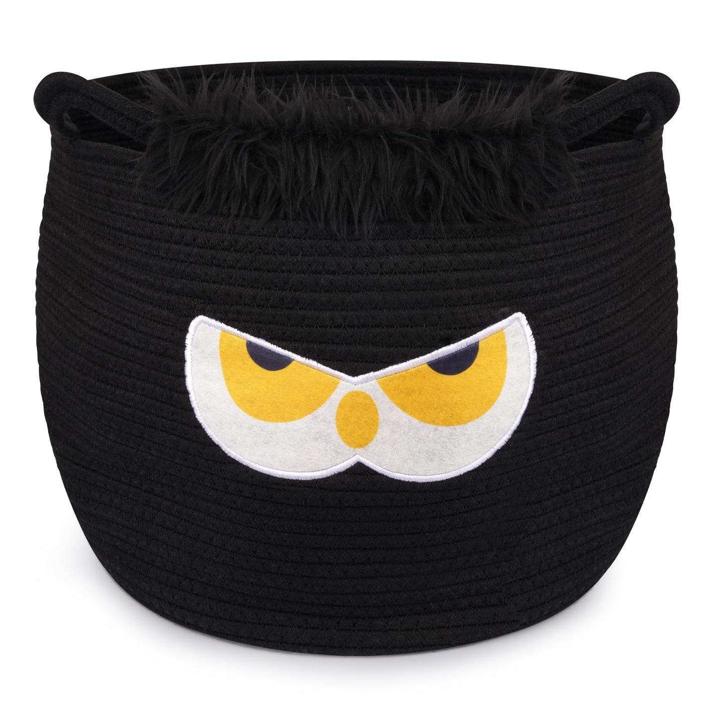 Hkojewp Large Storage Basket for Nursery, Owl Blanket Gift Basket, Woven Rope Cotton Storage, Baby Laundry with Ears Handles, Cu