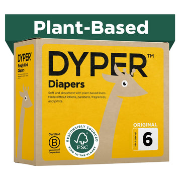 Dyper Baby Diapers Size 6 | Honest Ingredients | Cloth Alternative | Day & Overnight | Made With Plant-Based* Materials | Hypoal
