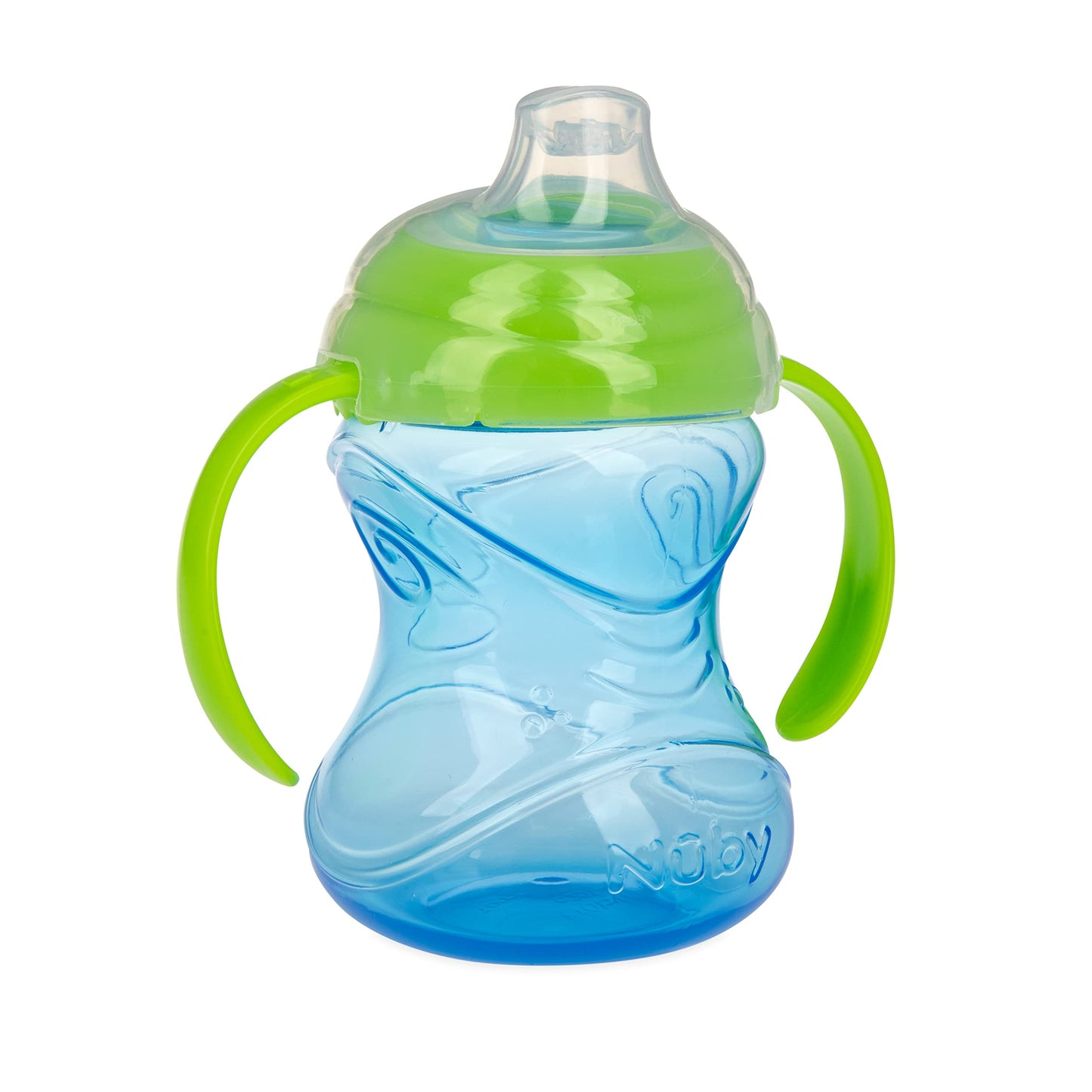 Nuby Clik-It Grip N' Sip Soft Spout No-Spill Training Sippy Cup With Handles - (3-Pack) 10 Oz - 4+ Months - Boy