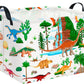 CLOCOR Rectangular Storage Basket Empty,Gift Basket, Waterproof Storage Bin with Handles, Room Decor(Ancient Dinosaurs)