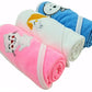 First Kick Baby Bath Cotton Towels New Born Combo Pack Of Hooded Soft Wrapping Towel Pack Of 2(70 Cm X 66 Cm) Set Of 3 Pieces, P