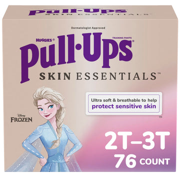 Pull-Ups Girls' Skin Essentials Potty Training Pants, Training Underwear, 2T-3T (16-34 Lbs), 76 Ct