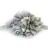 My Lello Baby Headband Shabby Fabric Flower Cluster Stretchy Elastic Gray