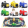 Zero Zoo Baby Toy Cars for 1 2 3+ Year Old Toddler, City Guard Series Press and Go, Pull Back Vehicle with Soft Plush Car Mat, E