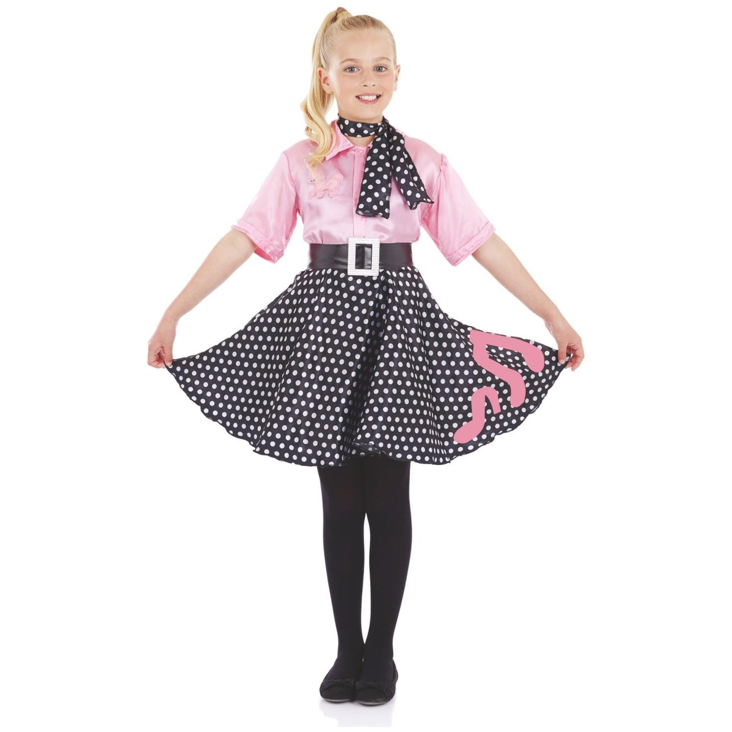Fun Shack 50S Outfit For Girls, 50S Outfit Sock Hop Dresses For Girls, Poodle Skirts For Girls, 50S Costumes For Girls - X-Large