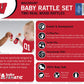 BabyFanatic Wood Rattle 2 Pack - NCAA Wisconsin Badgers - Officially Licensed Baby Toy Set